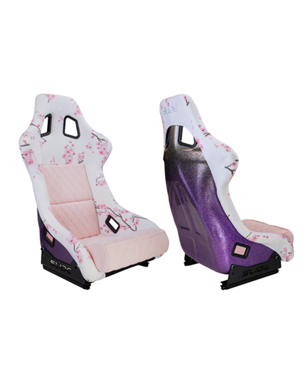 SLIDE - SPORTA KRĒSLS KS2 Premium Light Pink & Grafic Welur Gradient Glitter
