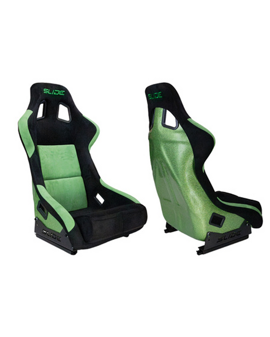 SLIDE - SPORTA KRĒSLS KS2 Premium Green & Black Welur Green Glitter