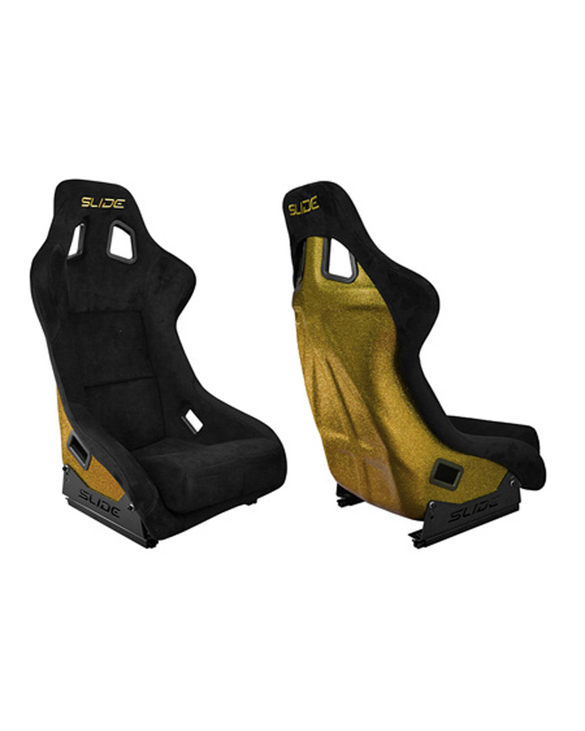 SLIDE - SPORTA KRĒSLS KS2 Premium Black Suede Gold Glitter