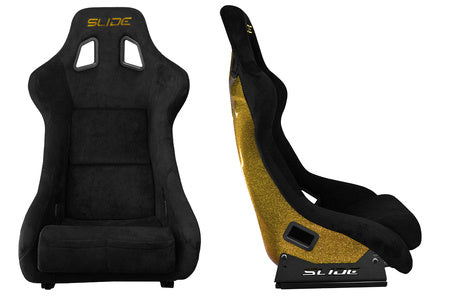 SLIDE - SPORTA KRĒSLS KS2 Premium Black Suede Gold Glitter