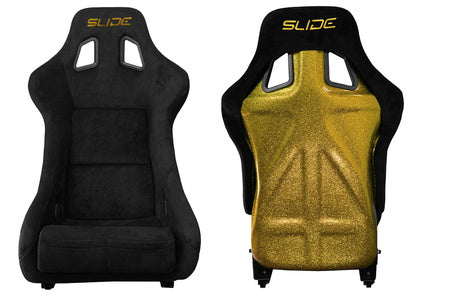 SLIDE - SPORTA KRĒSLS KS2 Premium Black Suede Gold Glitter