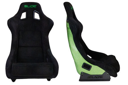 SLIDE - SPORTA KRĒSLS KS2 Premium Black & Welur Green Glitter