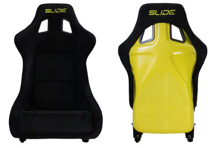 SLIDE - SPORTA KRĒSLS KS2 Premium Black Welur & Yellow Glitter