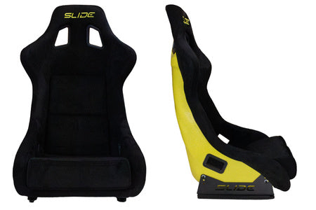 SLIDE - SPORTA KRĒSLS KS2 Premium Black Welur & Yellow Glitter