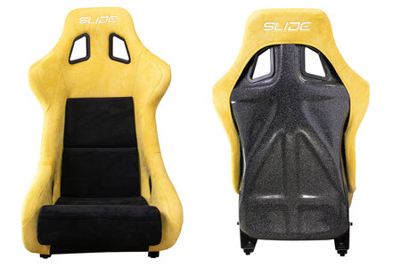 SLIDE - SPORTA KRĒSLS KS2 Premium Black & Yellow Suede Black Glitter