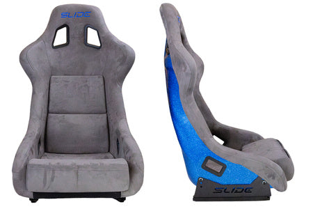 SLIDE - SPORTA KRĒSLS KS2 Premium Grey Welur & Blue Glitter