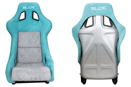 SLIDE - SPORTA KRĒSLS KS2 Premium Mint & Quilted Grey Suede Silver Glitter
